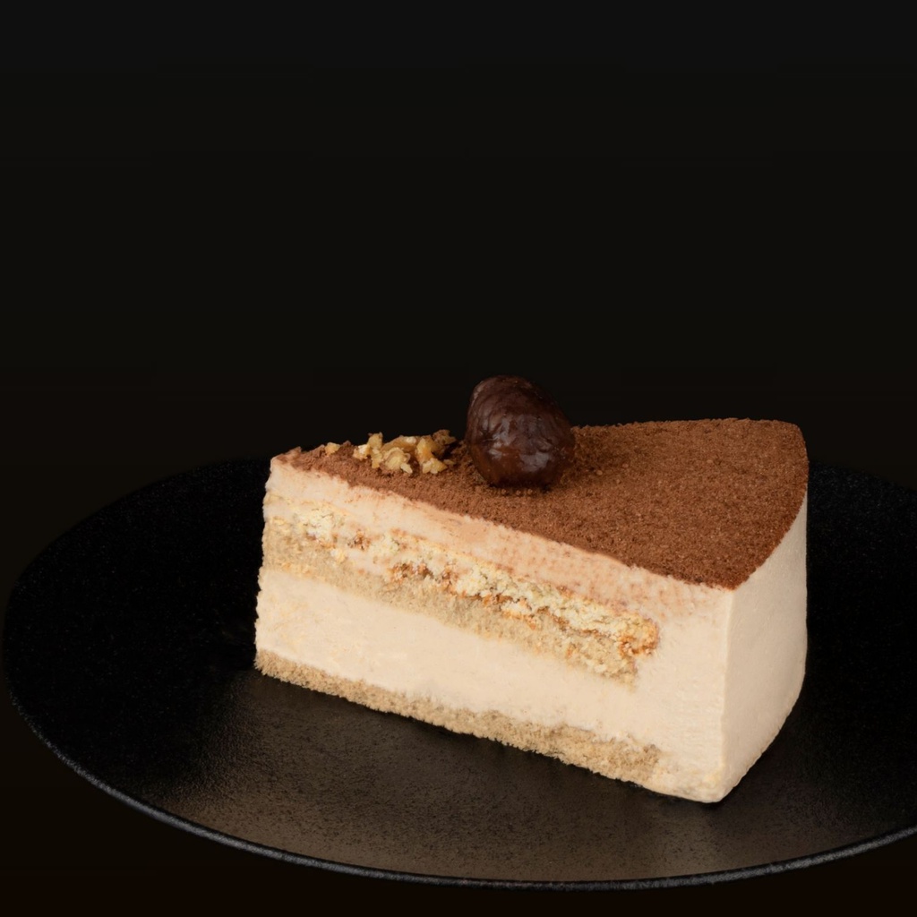 Chestnut Mousse Cake Slice